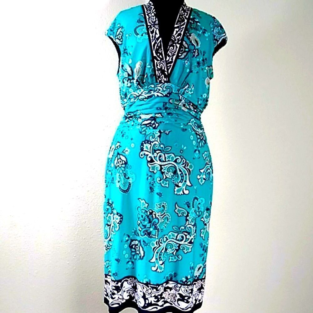 LIZ CLAIBORNE TURQUOISE WOMAN DRESS SIZE 14